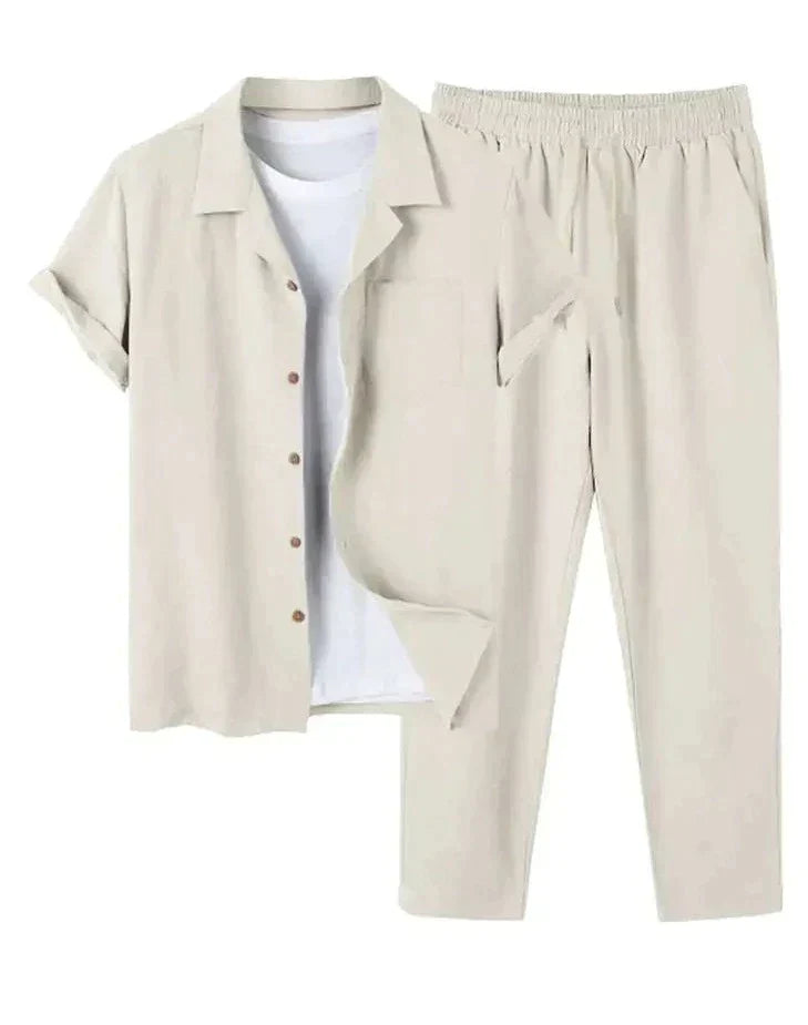 Kurzarmhemd und Elastischem Bund Hose für Herren