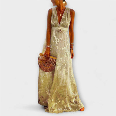 Almera – Leichtes Maxikleid mit goldenen Reflexen