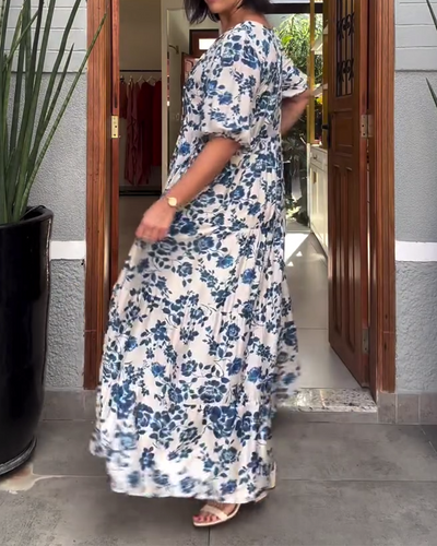 Kleid Kurzarm Blumenmuster