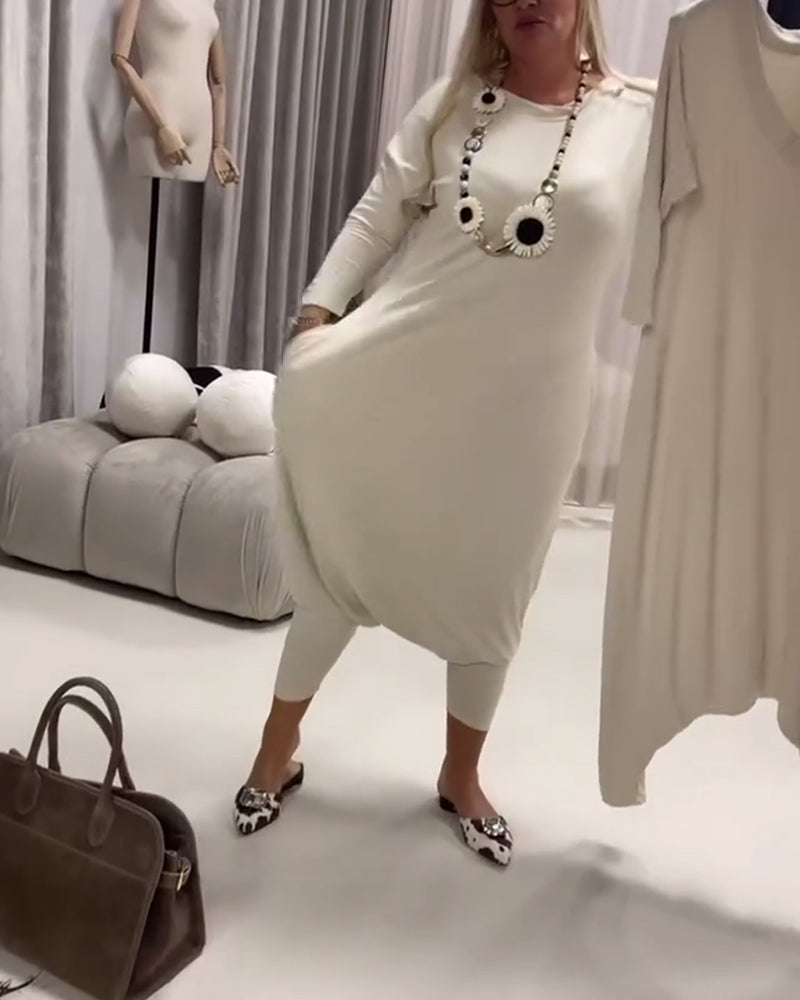 Overall einfarbig langärmelig lässig