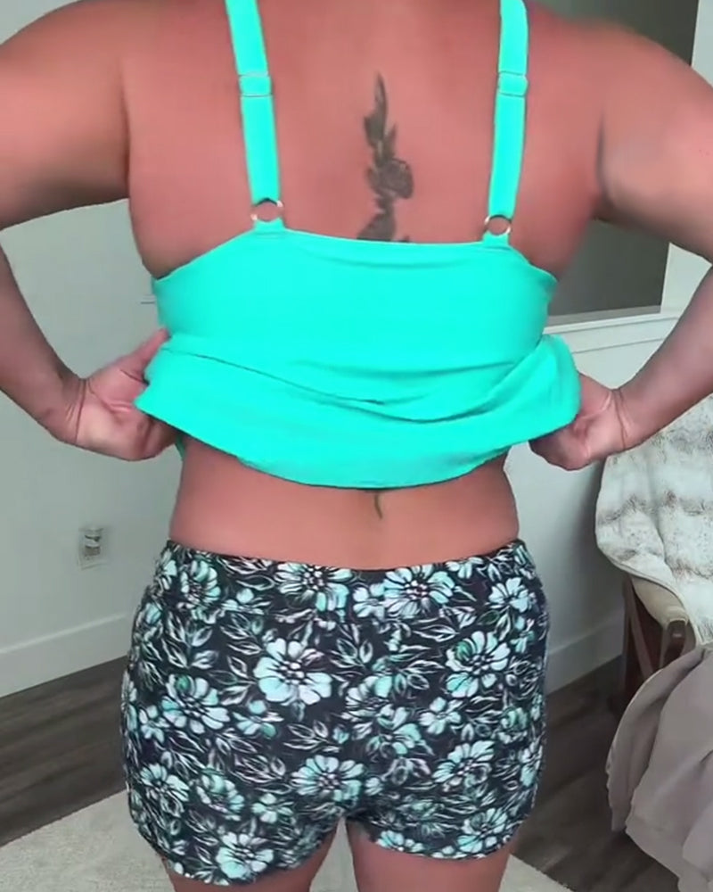 Tankini Trägertop Strand Boxershorts Zweiteilig