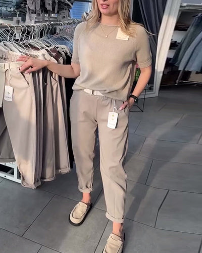 Hose einfarbig lässig gerade