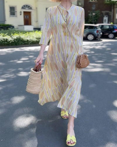 Kleid bedruckt cut-out modisch street