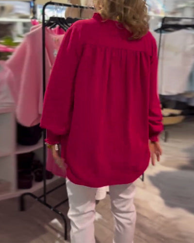 Bluse V-Ausschnitt Pullover Locker Lässig