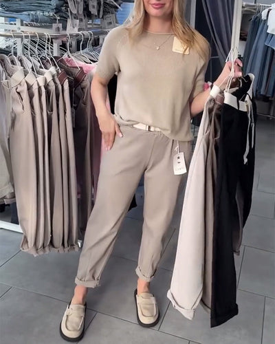 Hose einfarbig lässig gerade