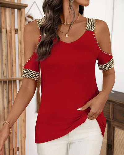 T-Shirt Mode Off-Shoulder Kurzarmig