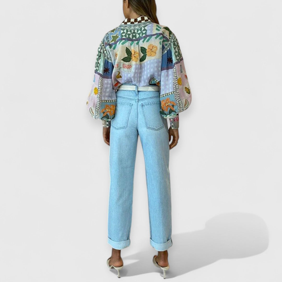 Clara | Nostalgisches Shirt mit Blouson-Ärmeln