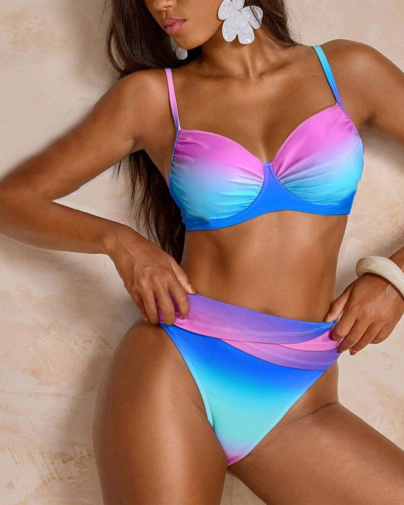 Bikini Farbverlauf Push-up BH Sexy