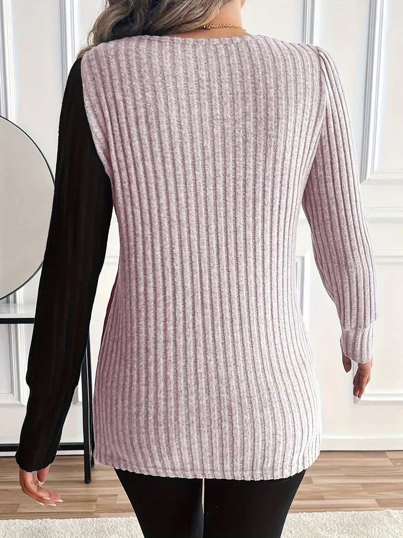 THERESA - BLUSE AUS ASYMMETRISCHEM STRICK