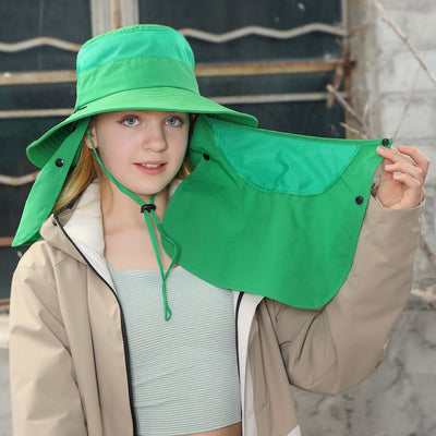 Heidi Mode | Vollabdeckung Gesicht Sonnenschutz Maske im Freien UV Eimer Hut