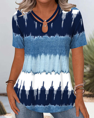 T-Shirt Casual Kontrastdruck