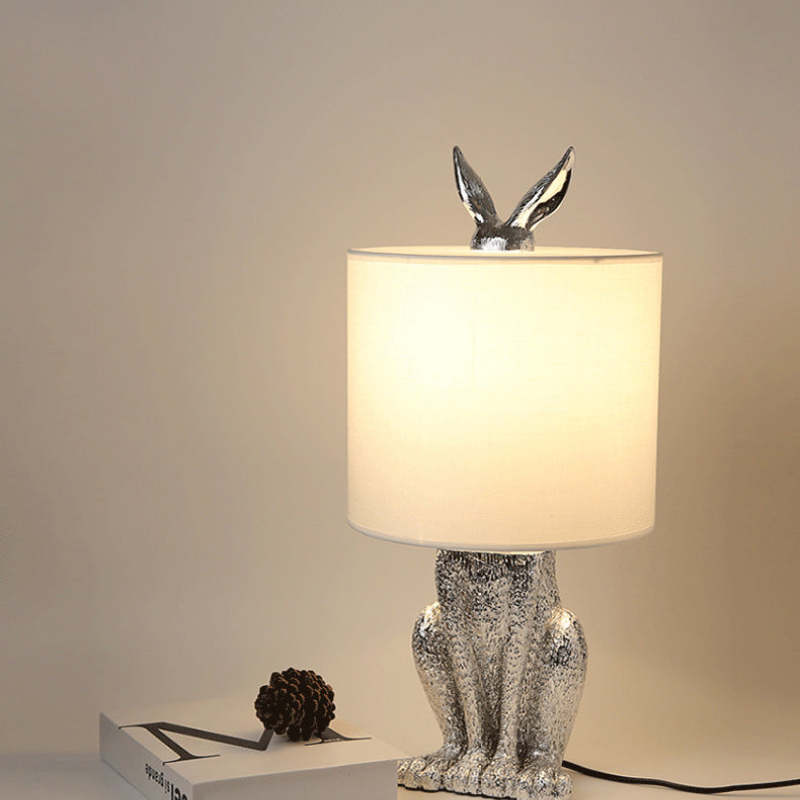 Goldene Kaninchen Tischlampe – Originelle Designer-Leuchte mit Schirm
