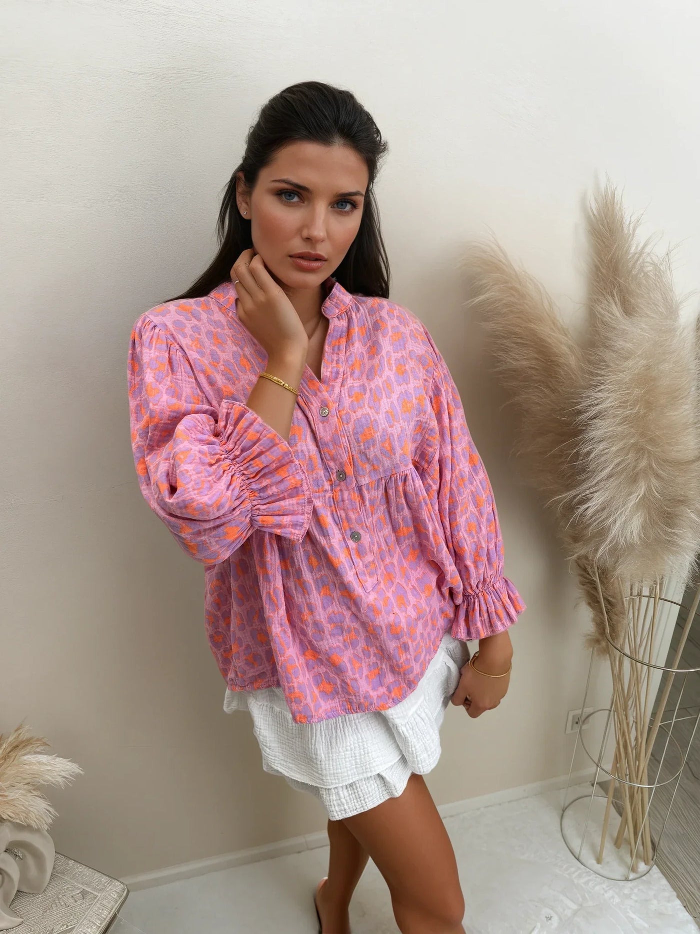 Musselin Oversize Bluse Leo