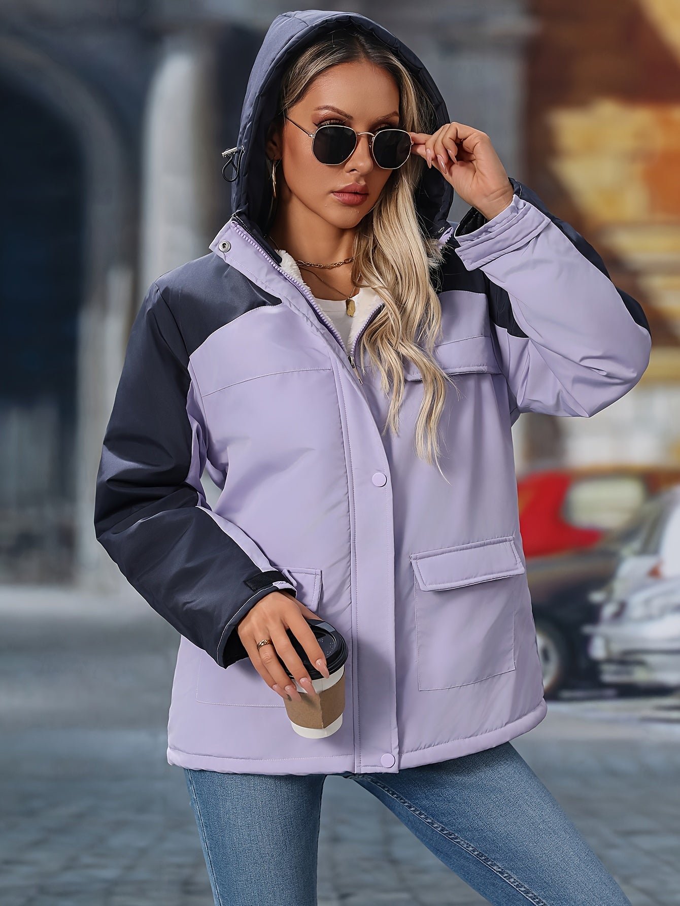 Windschutzjacke mit Kapuze für Damen