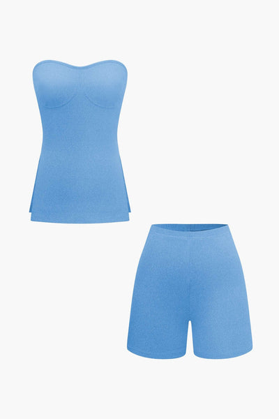 Athena | Elegantes Zweiteiler-Set mit Bustier-Top & Shorts