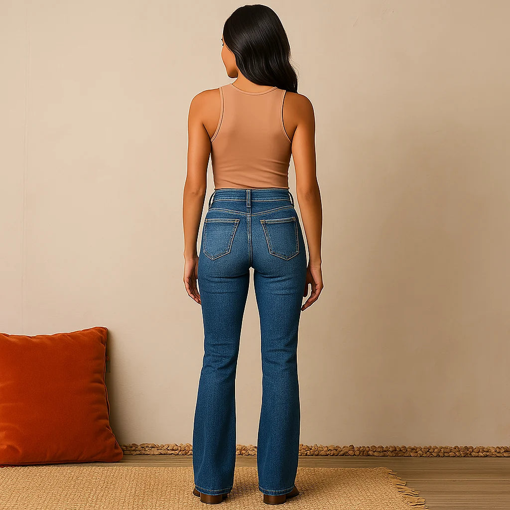 SIBEL - HOCHGESCHNITTENE SCHLAGJEANS