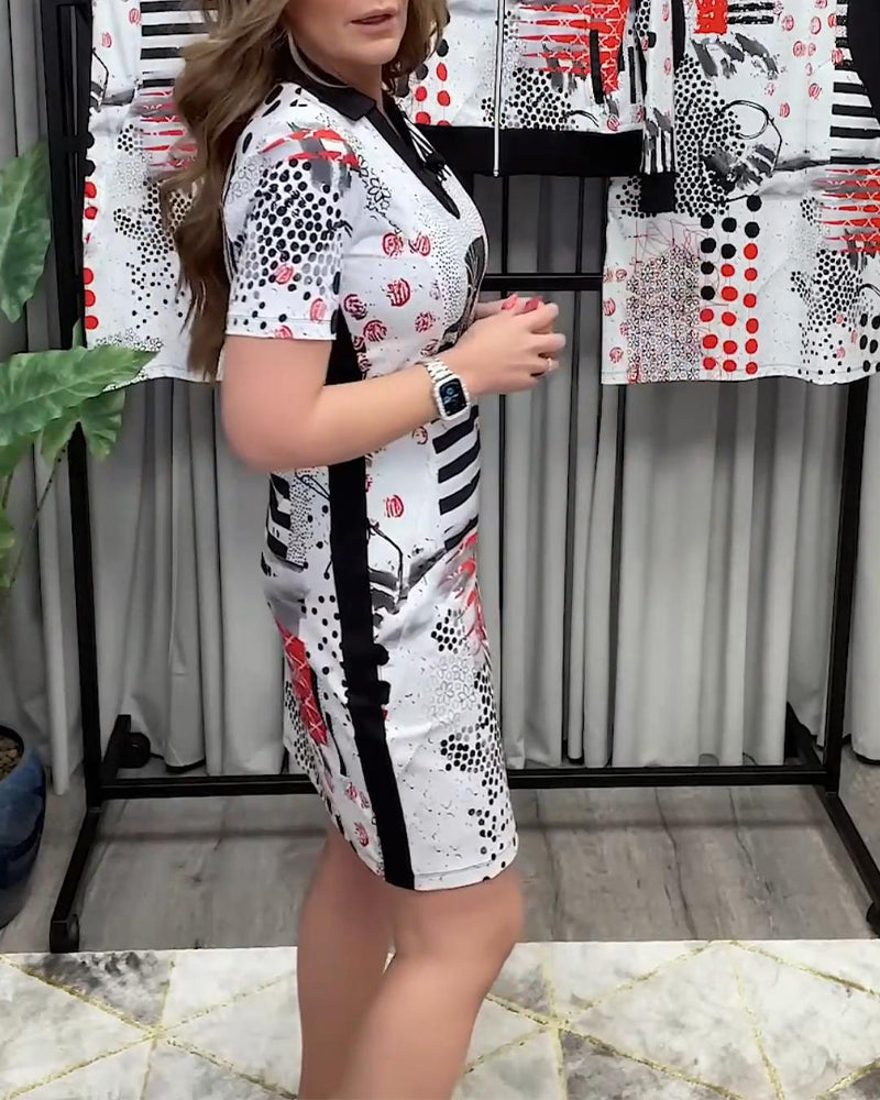 Kleid V-Ausschnitt Pendler-Mode