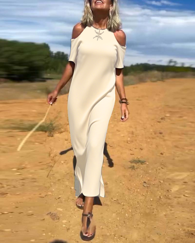 Kleid Mode Casual Trägerlos Schlank