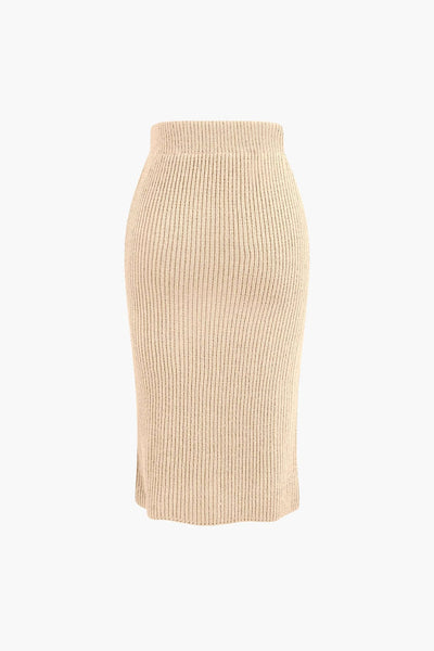 Klara | Elegantes Strick-Set mit Wickel-Oberteil & Bleistiftrock