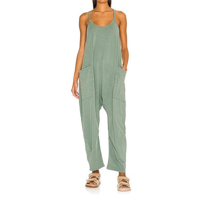 Ärmelloser Jumpsuit mit Taschen für Damen