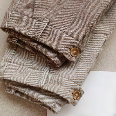 Herren Hochtaillierte Gestreifte Hose mit Weichem Stoff für Alle Jahreszeiten