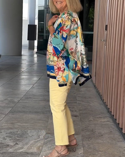 Bluse Fledermausärmel Druck