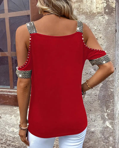 T-Shirt Mode Off-Shoulder Kurzarmig