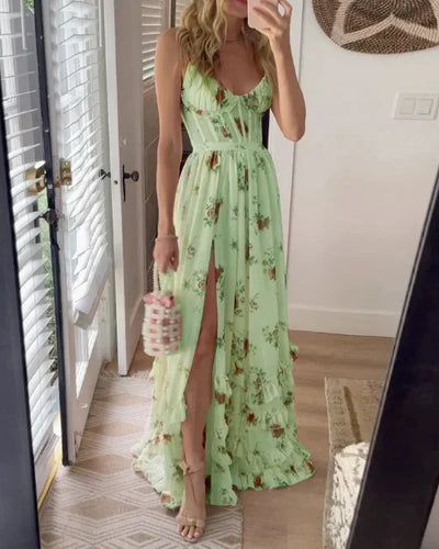 Heidi-Mode | Blumen Fließendes Maxikleid