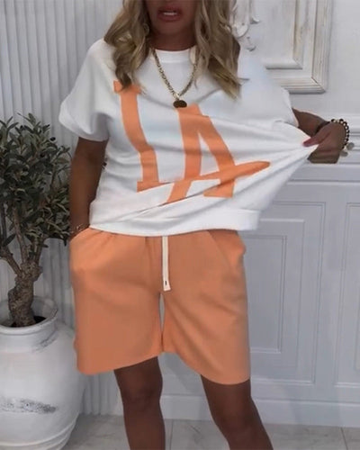 Anzug Lässiger Sport-Buchstabendruck