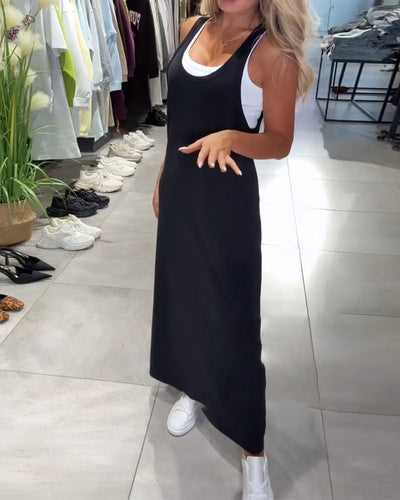 Kleid Schlankmachend Träger Casual