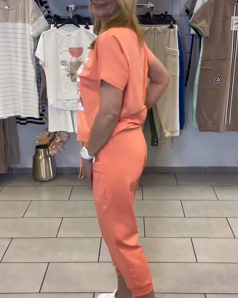 Set Lässige Bedruckte Kurze Hosen