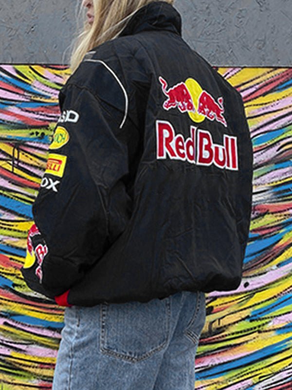 Heidi-Mode | Weinlese Moto Jacke Mit Kontrastfarbdruck