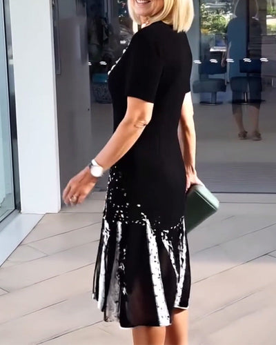 Kleid Temperamentvoll Pendler Print