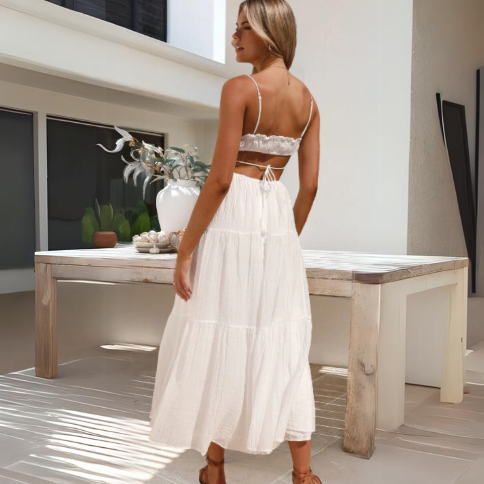 Hilda - Elegantes Midi-Kleid mit dünnen Trägern