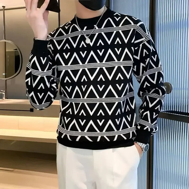 Schlichter Eleganter Winterpullover für Herren