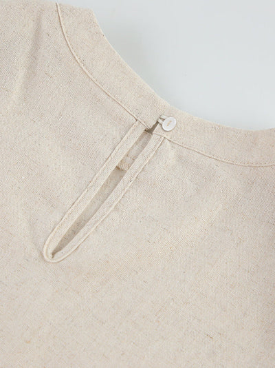 Damen Leinen-Set – Lockerer Schnitt – 2-teiliges Sommer-Outfit