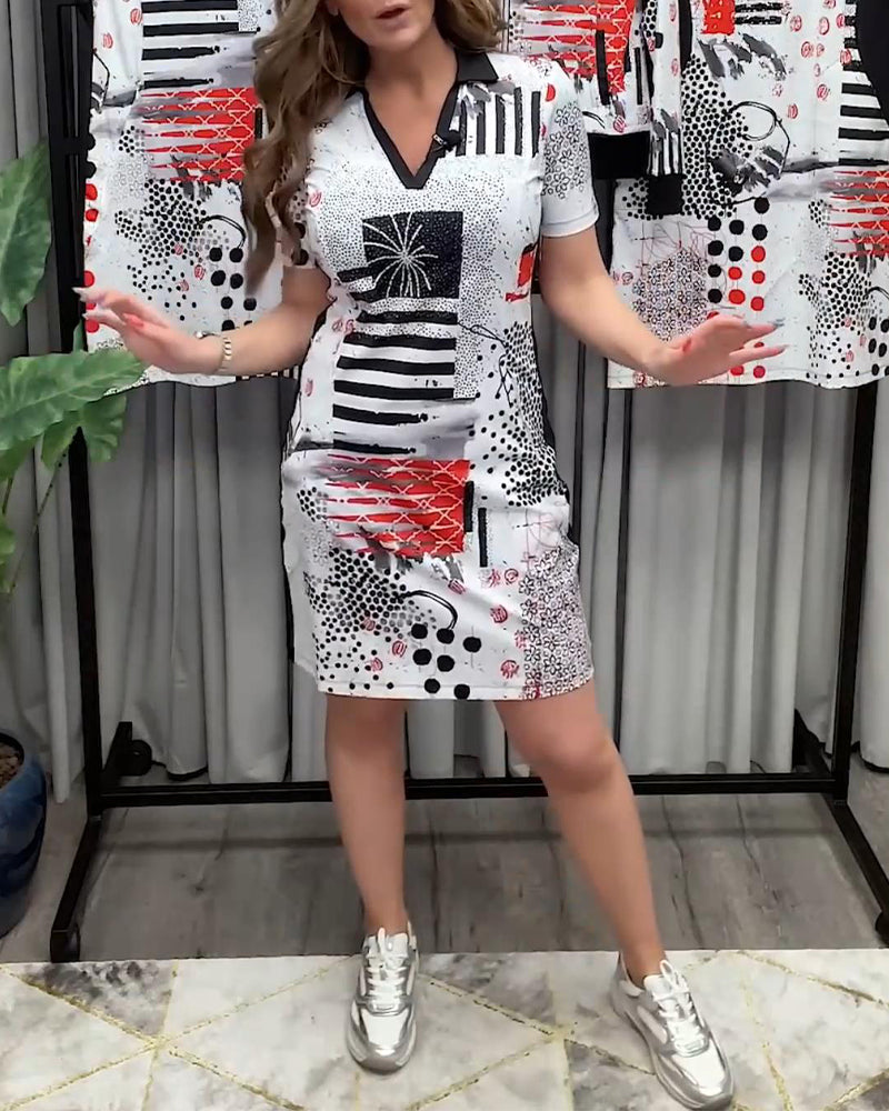 Kleid V-Ausschnitt Pendler-Mode