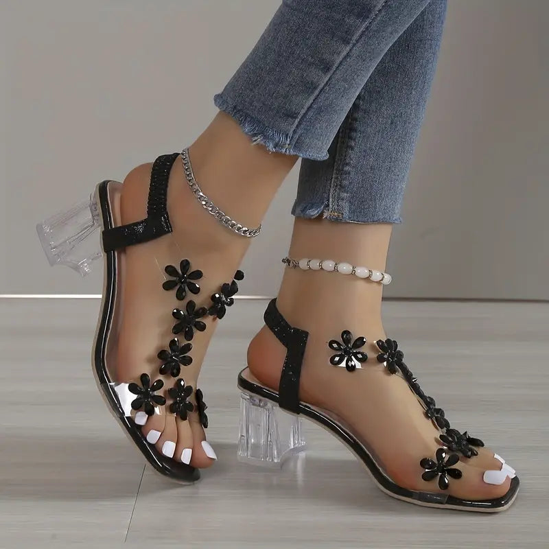 Graciela - Sandalen Mit Hohen Absätzen Und Blumenkristallen