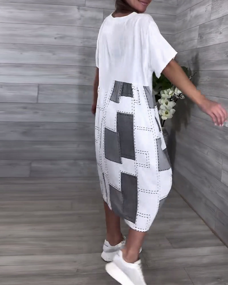 Kleid Streetstyle Runder Ausschnitt