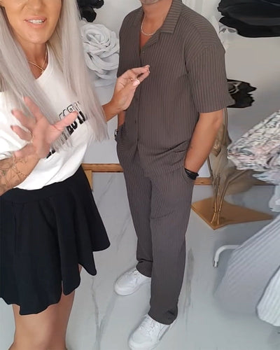 Set Herrenrevers Retro Gestreift