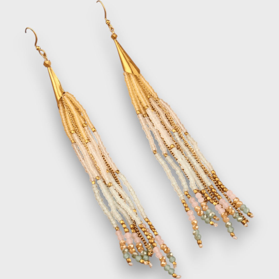 Isalda – Vintage Ohrringe mit Holz & Perlen