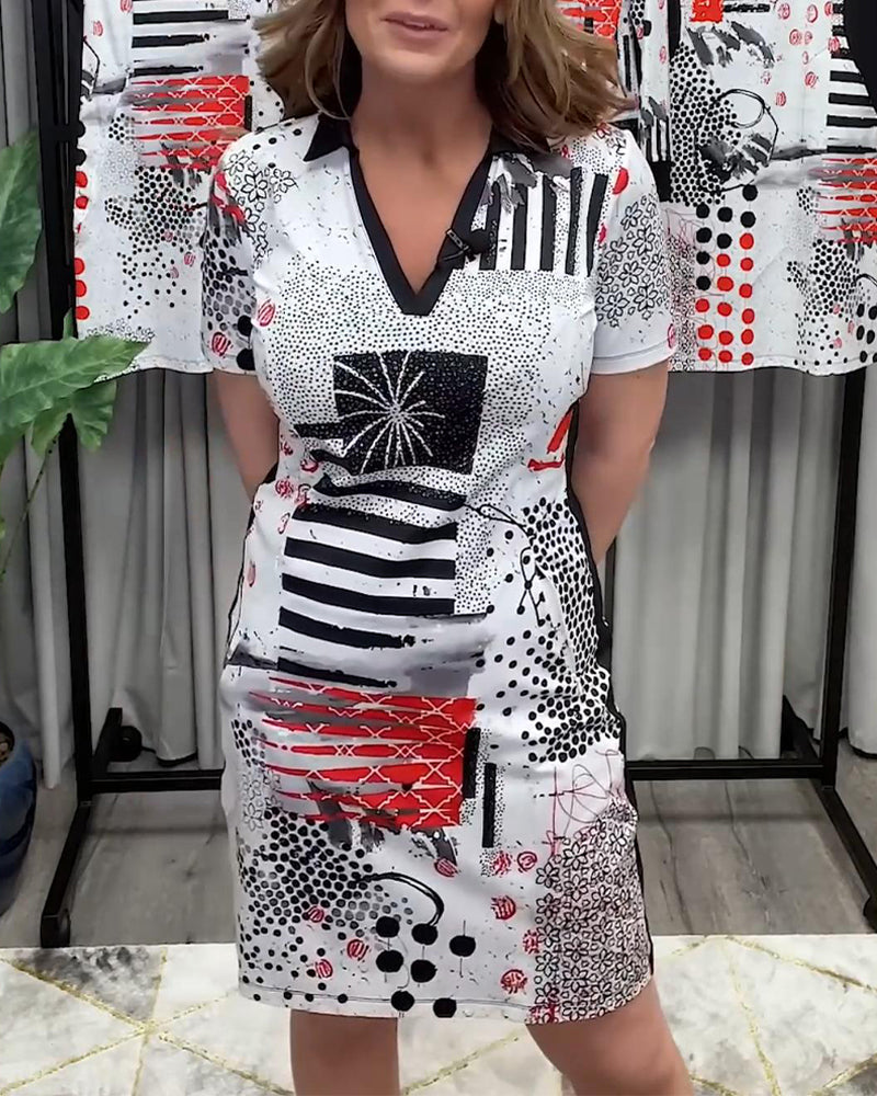 Kleid V-Ausschnitt Pendler-Mode