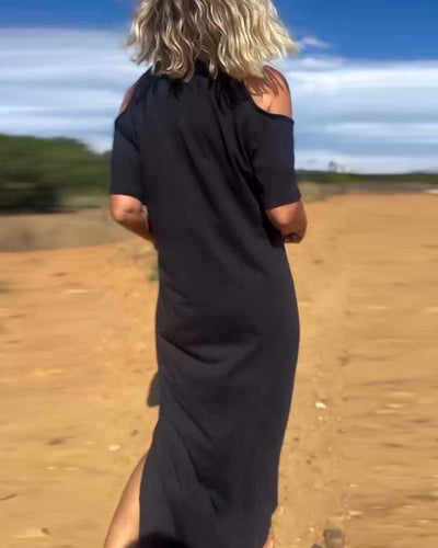 Kleid Mode Casual Trägerlos Schlank