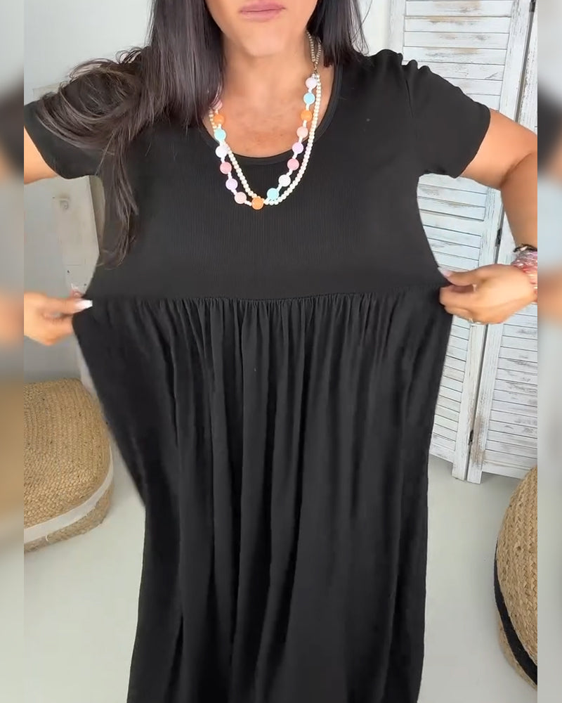 Kleid Elegant Einfarbig A-Linie