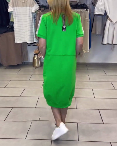 Kleid Kurzarm Bedruckt Gerade