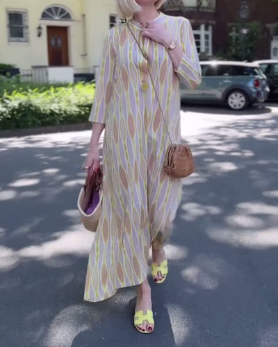 Kleid bedruckt cut-out modisch street