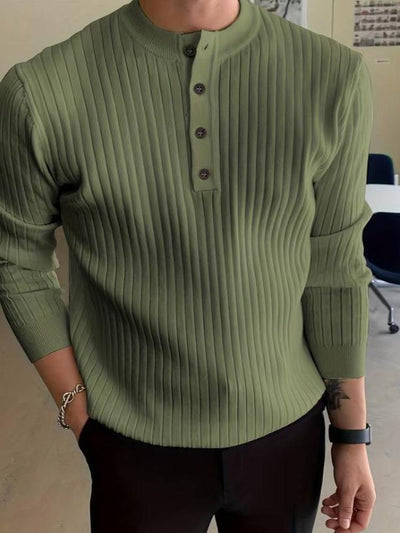 Strickpullover mit Knopf für Herren