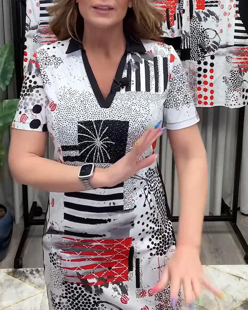 Kleid V-Ausschnitt Pendler-Mode