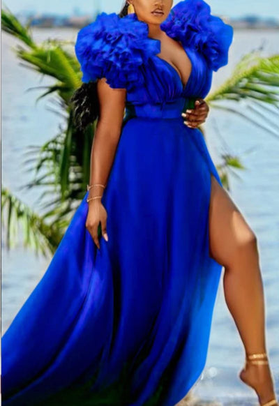 Heidi-Mode | De Soirée Lange Hochtaillierte Schlitze Netz