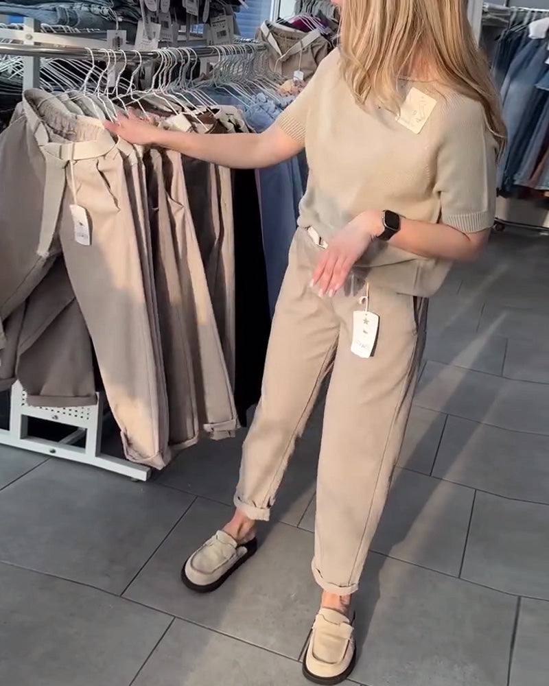 Pullover lässig schmal Rundhals vielseitig